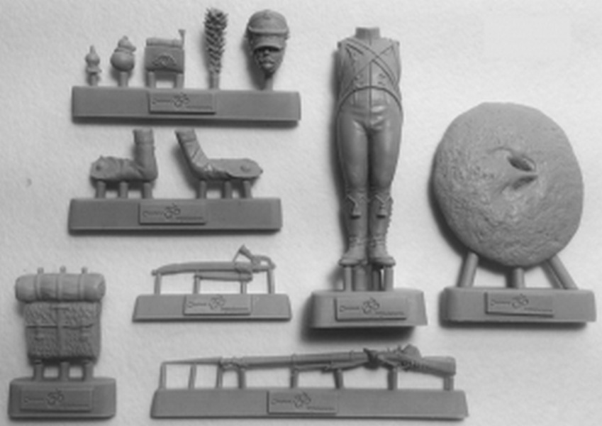 Оловянный солдатик, белый металл (набор для сборки из 12 деталей). Размер 54 мм (1:30) 