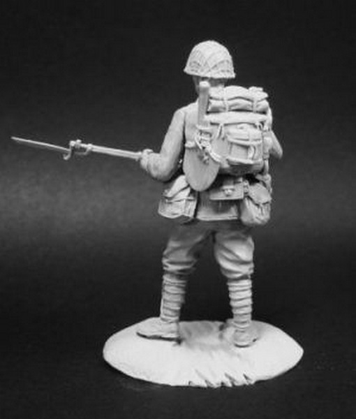  Оловянный солдатик, белый металл (набор для сборки из 13 деталей). Размер 54 мм (1:30)