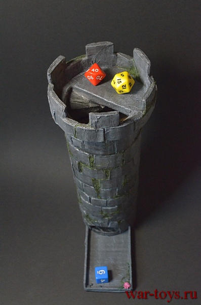  башня для игры в кости предназначена для ДНД и любых других настольных ролевых игр, сделана вручную из картона, а также может использоваться как элемент декора или украшения.